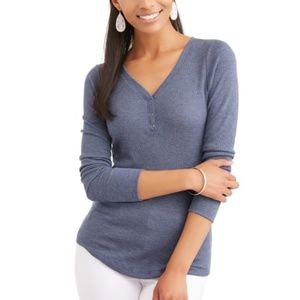 Time and Tru Thermal Henley in blue, M